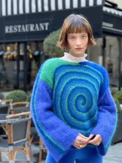 BLUE SPIRALES SWEATER