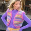 BOLERO NO SLEEVES MULTISTRIPES PASTELS