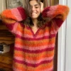BORDEAUX STRIPES SWEATER V-NECK