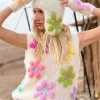 CHAPKA & MITTENS FREE FLOWERS ECRU