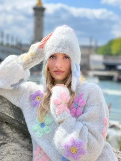 CHAPKA & MITTENS FREE FLOWERS GRIS