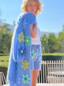COAT FREE FLOWERS BLEU