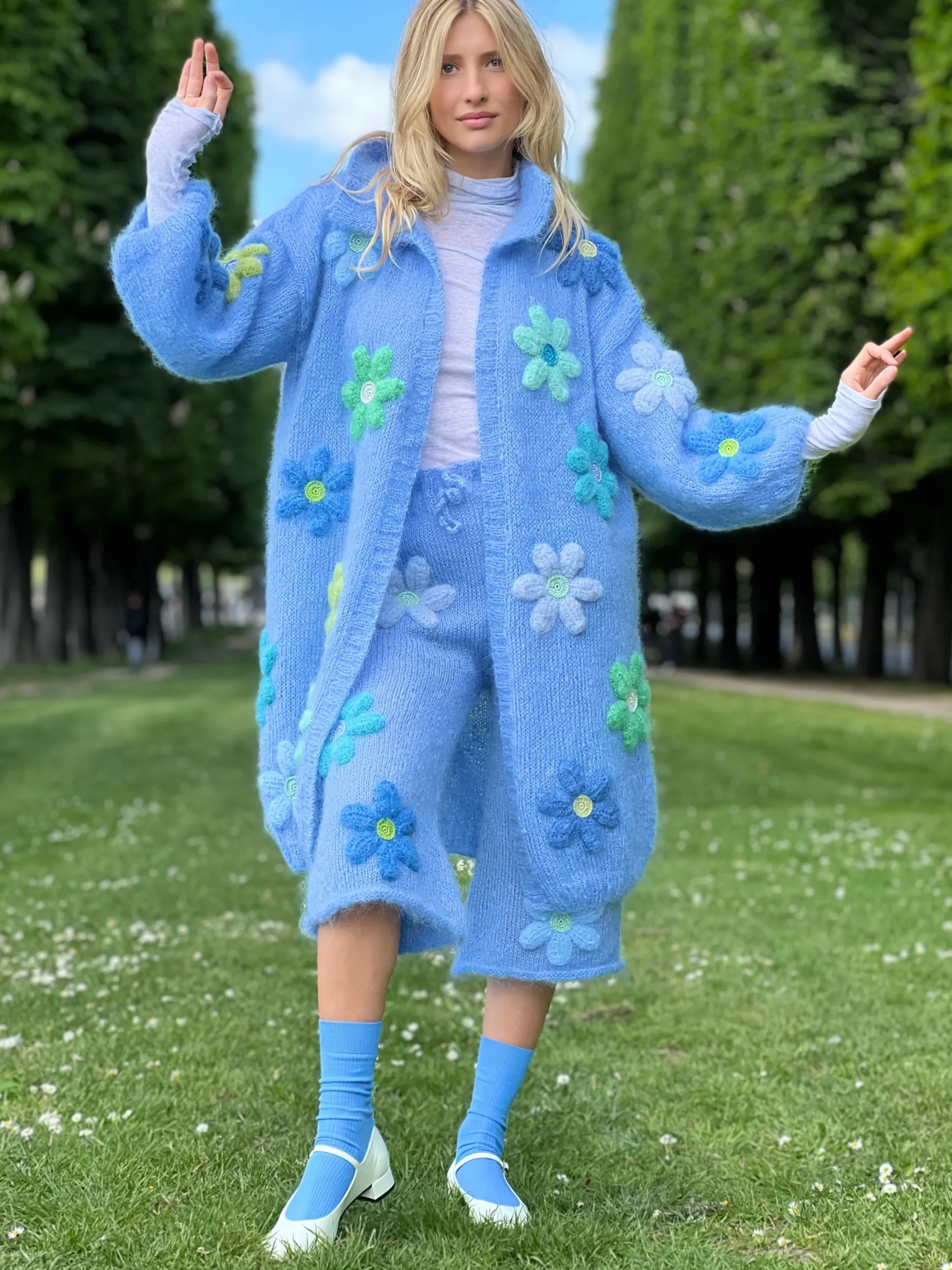 COAT FREE FLOWERS BLEU