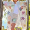 COAT FREE FLOWERS GRIS