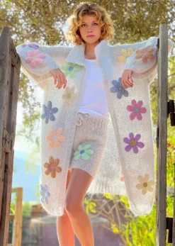 COAT FREE FLOWERS GRIS