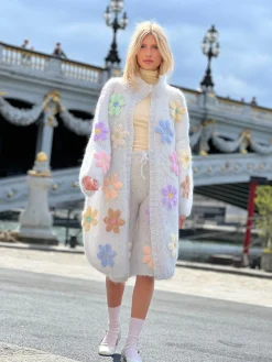 COAT FREE FLOWERS GRIS