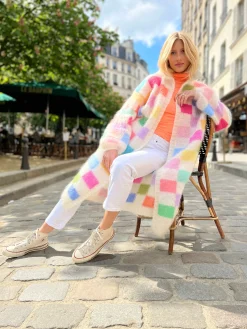 COAT PIXELS ECRU
