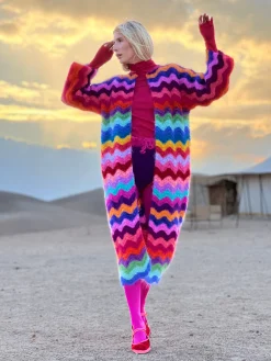 COAT WAVE MOHAIR MULTICOLOR
