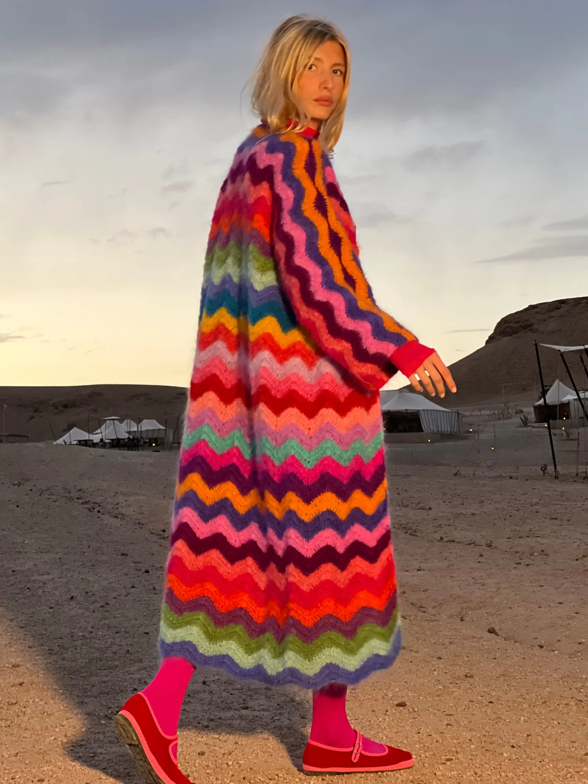 COAT WAVE MOHAIR MULTICOLOR