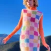 DRESS PIXELS ECRU