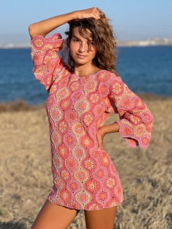 DRESS SLEEVES 3/4 LUXURY PINK