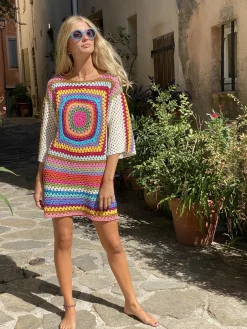 DRESS SLEEVES 3/4 PATCHWORK ECRU