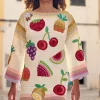 DRESS SLEEVES 3/4 TUTTI FRUTTI