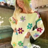 DRESS SLEEVES FREE FLOWERS ECRU