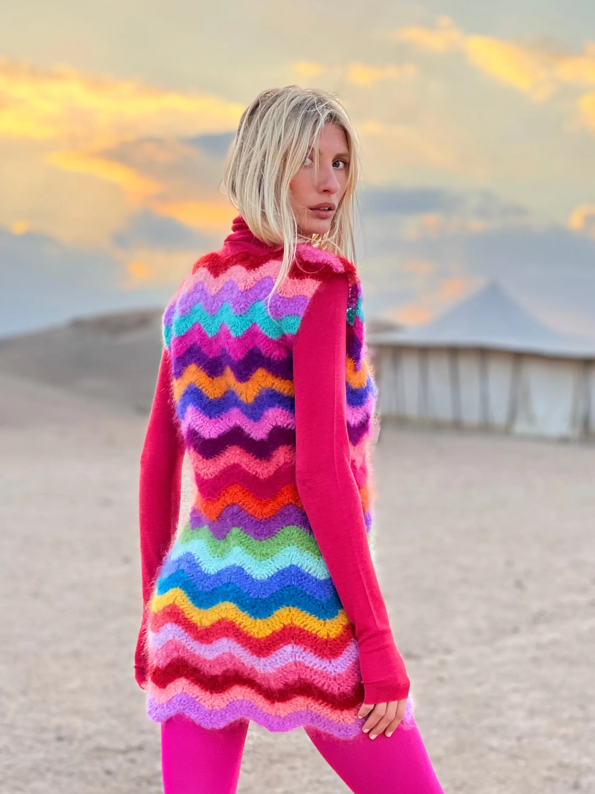 DRESS WAVE MOHAIR MULTICOLOR