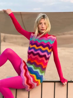 DRESS WAVE MOHAIR MULTICOLOR