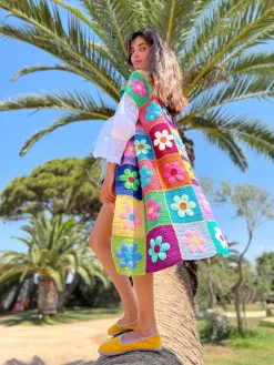 FLOWERS PATCHWORK COAT NO SLEEVES