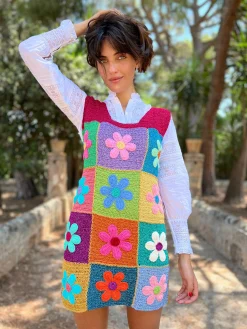 FLOWERS PATCHWORK DRESS NO SLEEVES