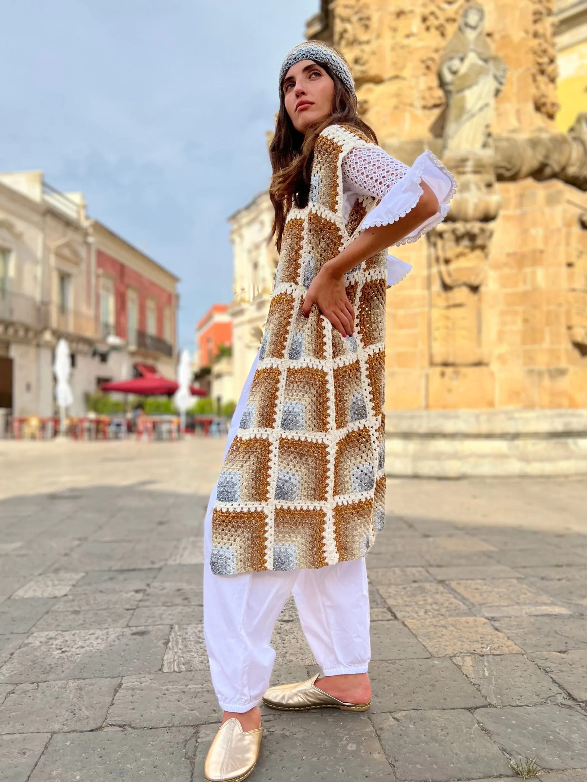 GOLD & SILVER RAINBOW COAT NO SLEEVES