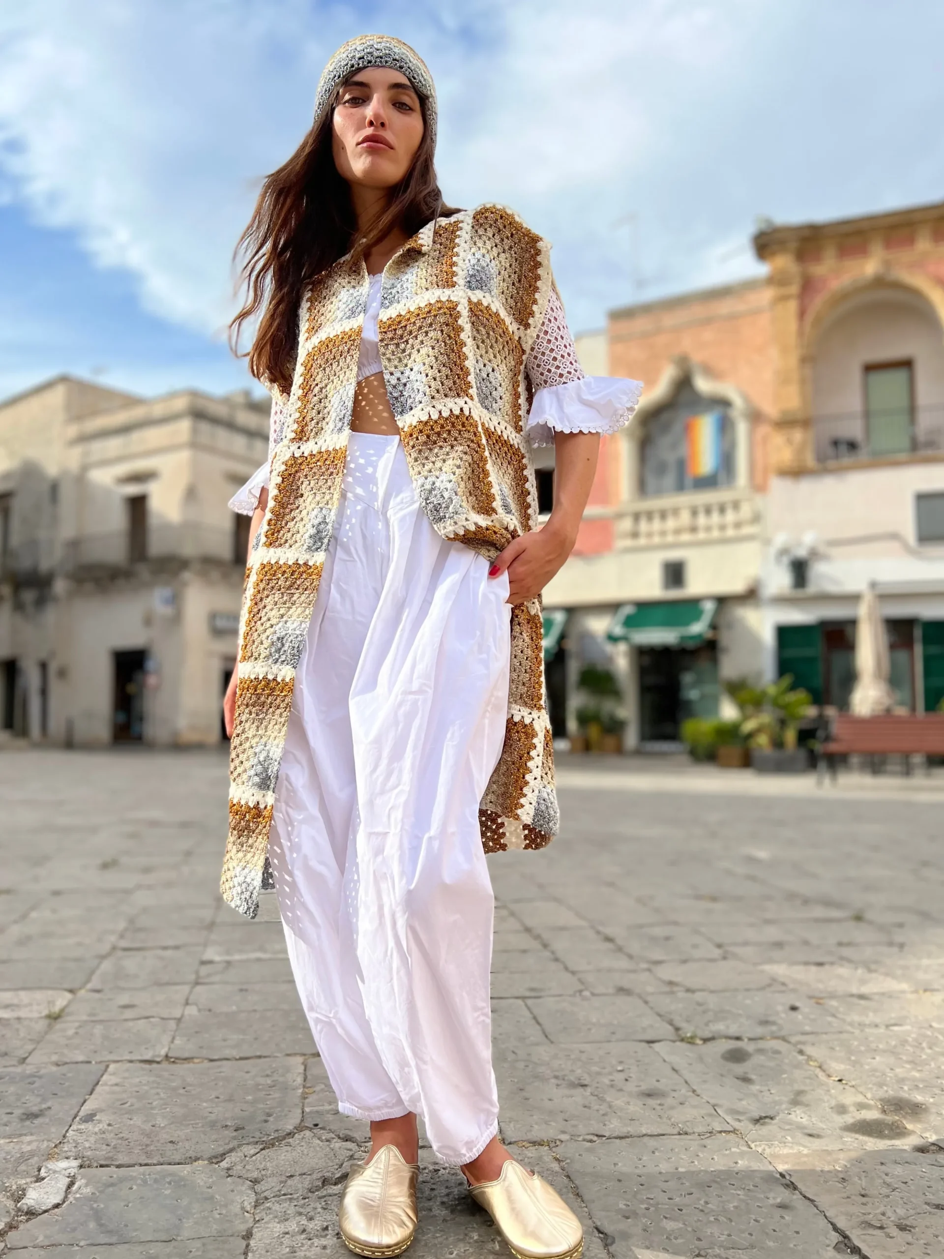 GOLD & SILVER RAINBOW COAT NO SLEEVES