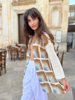 GOLD & SILVER  RAINBOW HOODIE LONG JACKET
