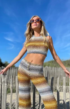 GOLD & SILVER STRIPES LUREX PANTS