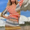 GOLD & SILVER STRIPES LUREX MINI SKIRT