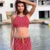 HALTER TOP ZIGZAG ORANGE