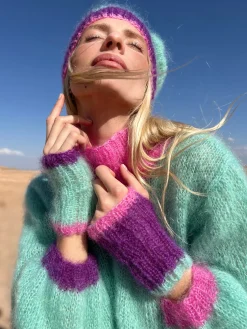 HAT & MITTENS COLORBLOCK AQUA