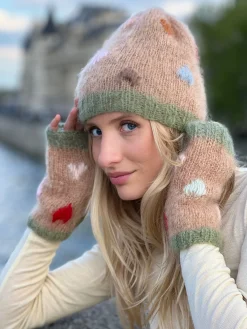 HAT & MITTENS MON AMOUR BEIGE