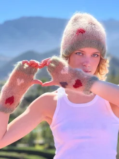 HAT & MITTENS MON AMOUR BEIGE