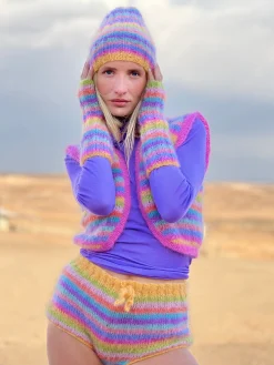HAT & MITTENS MULTISTRIPES PASTELS