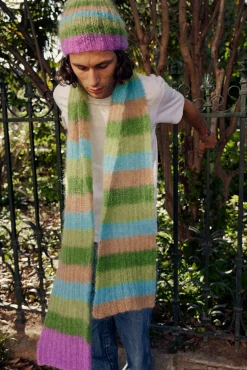 HAT & SCARF STRIPES BEIGE