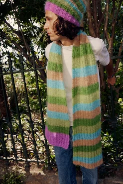 HAT & SCARF STRIPES BEIGE