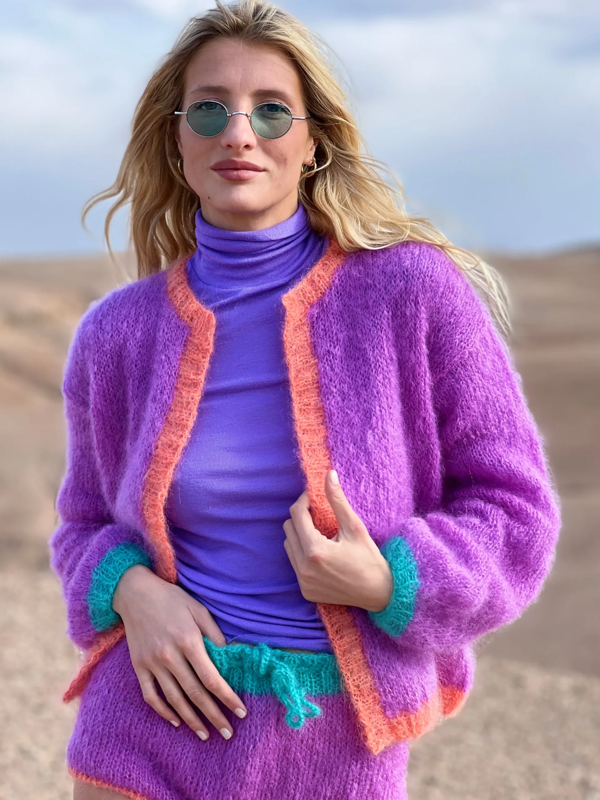 LITTLE JACKET COLORBLOCK LILAS