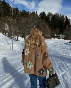 LONG JACKET FREE FLOWERS BEIGE