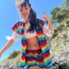 MULTICOLOR WAVE LUREX SHORT