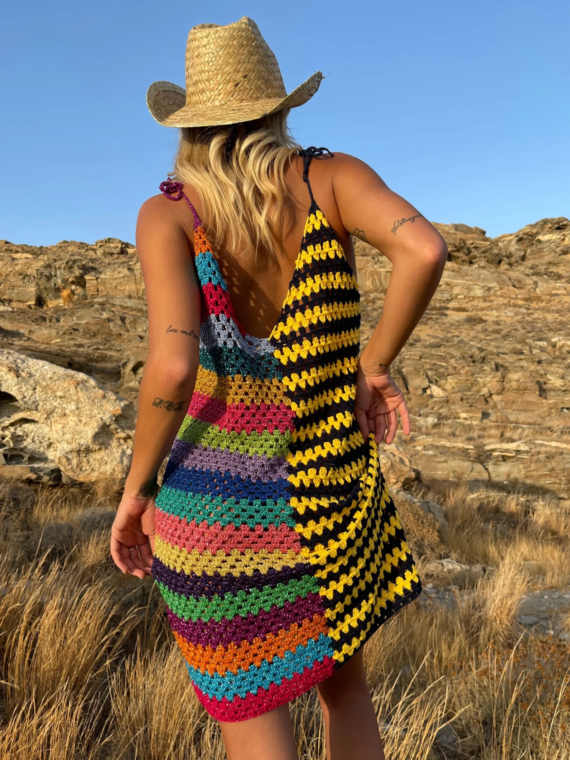 NAVY / YELLOW JOKER DRESS THIN STRAPS
