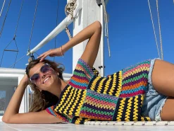 NAVY / YELLOW RUBAN TOP