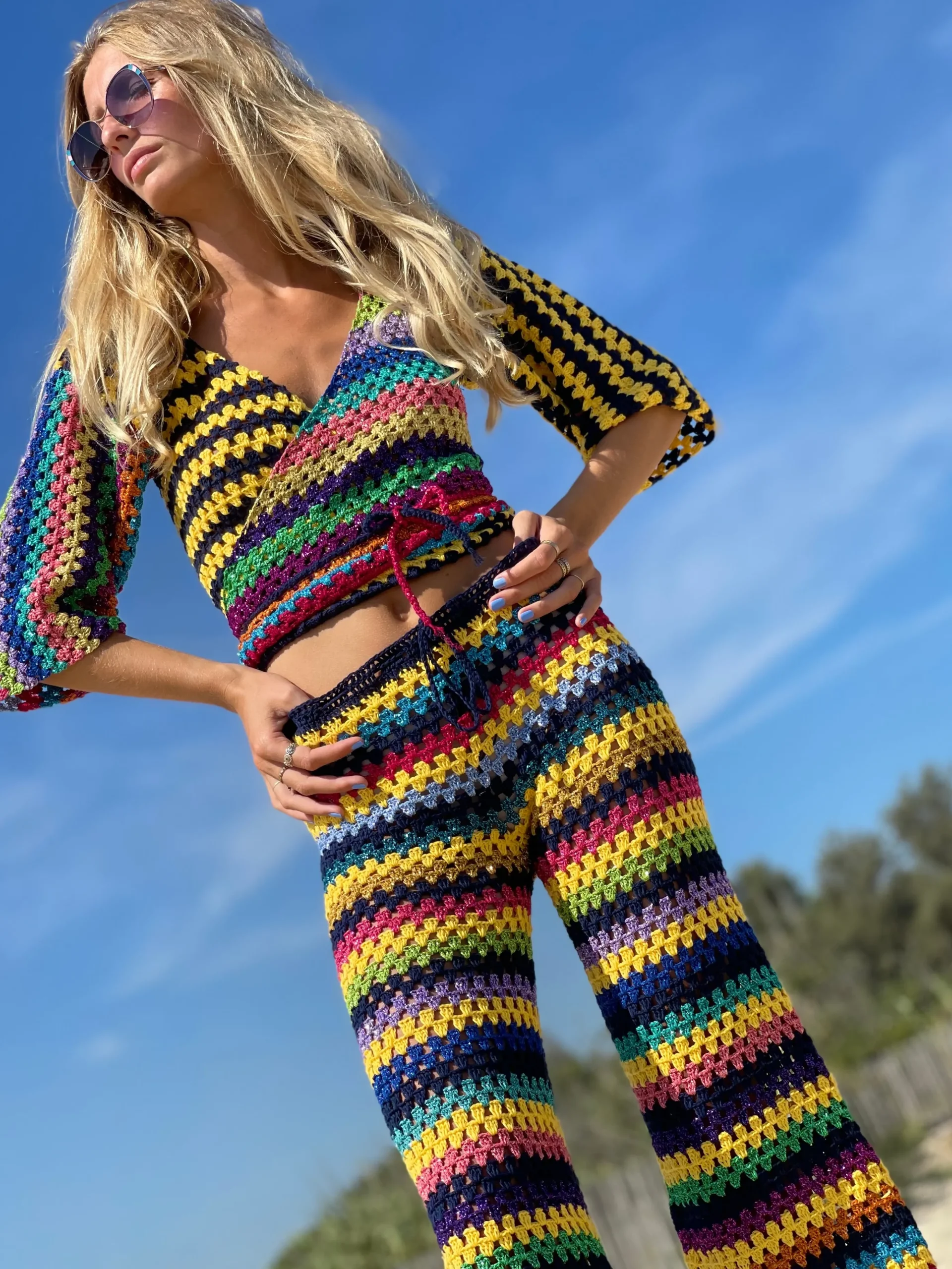 NAVY / YELLOW STRIPES PANTS