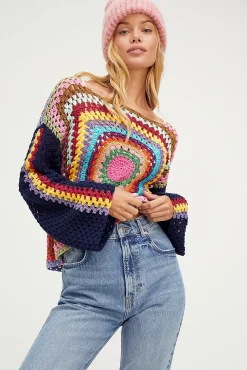 NAVY PATCHWORK SWEATER