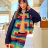 NAVY RAINBOW BOLERO