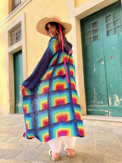 NAVY RAINBOW HOODIE COAT