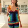 NAVY RAINBOW TOP THIN STRAPS