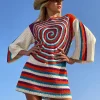 ORANGE SPIRALES DRESS SLEEVES 3/4