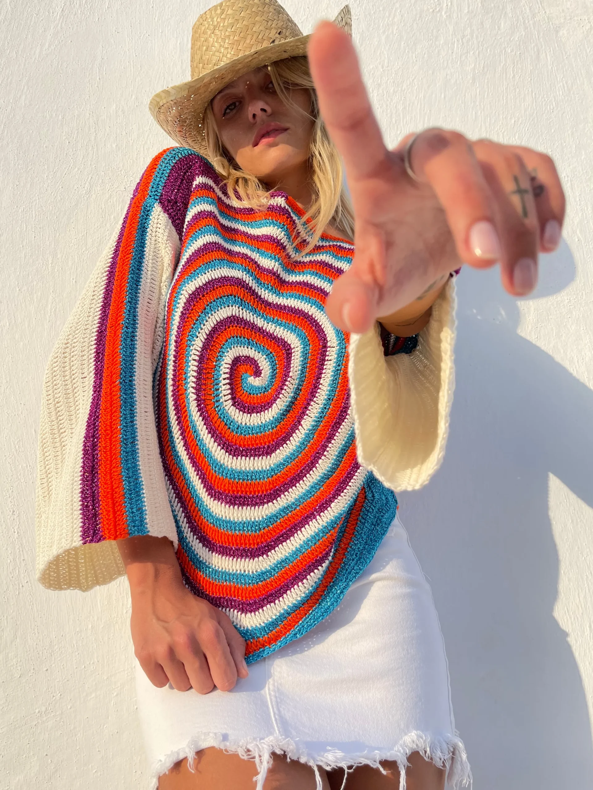 ORANGE SPIRALES SWEATER