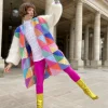 PASTEL DIAGONALES LONG JACKET