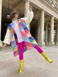 PASTEL DIAGONALES LONG JACKET