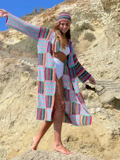PINK / AQUA RUBAN COAT