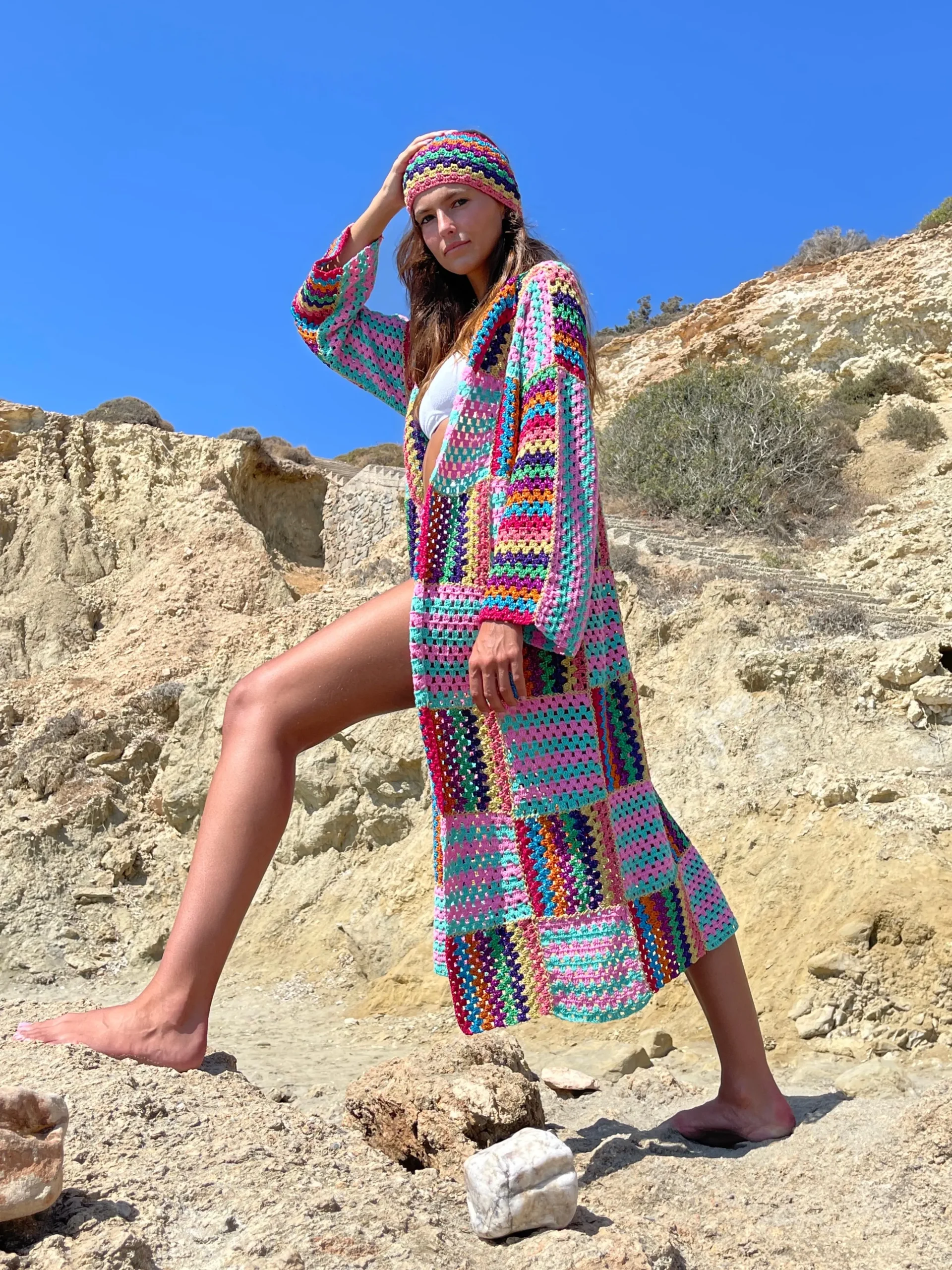 PINK / AQUA RUBAN COAT